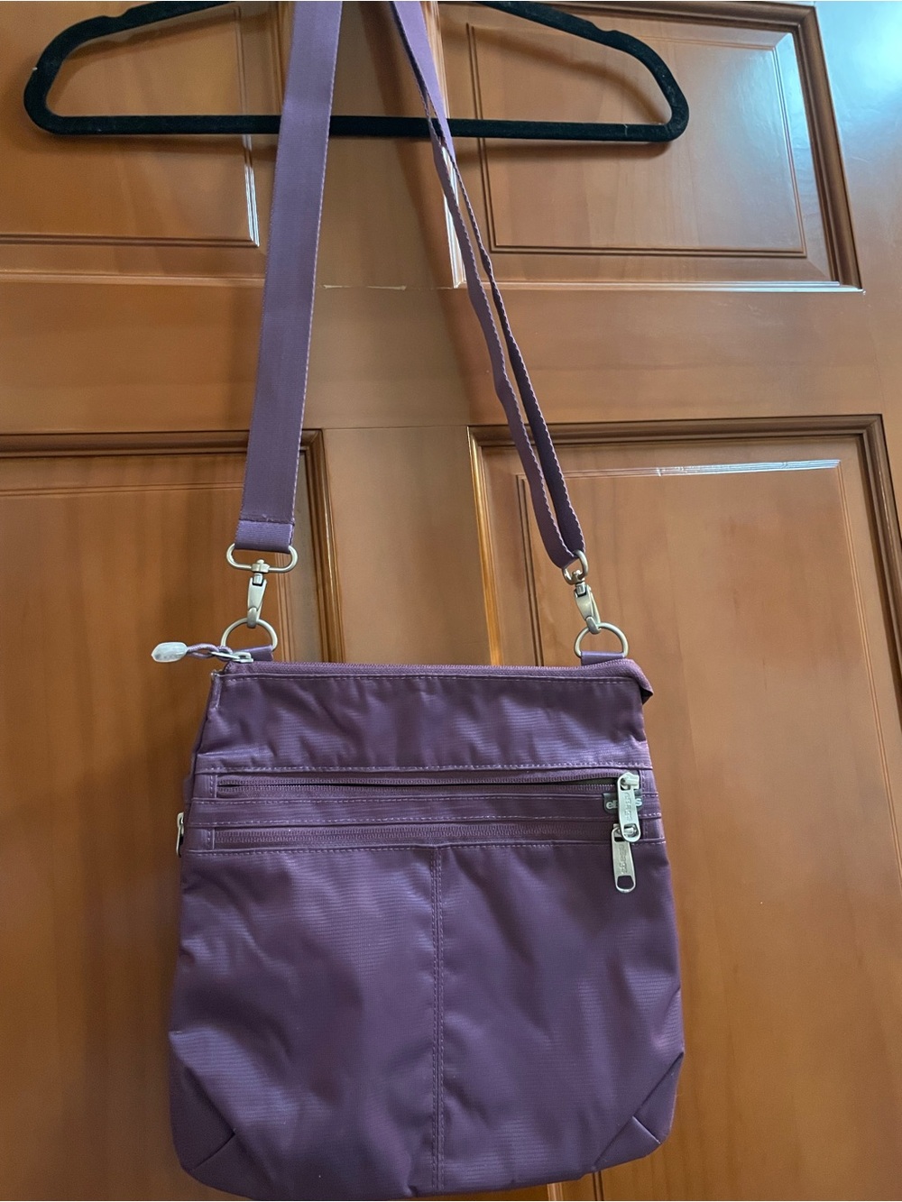 Ebags NWOT Purple Crossbody Bag with Multiple Zip Pockets